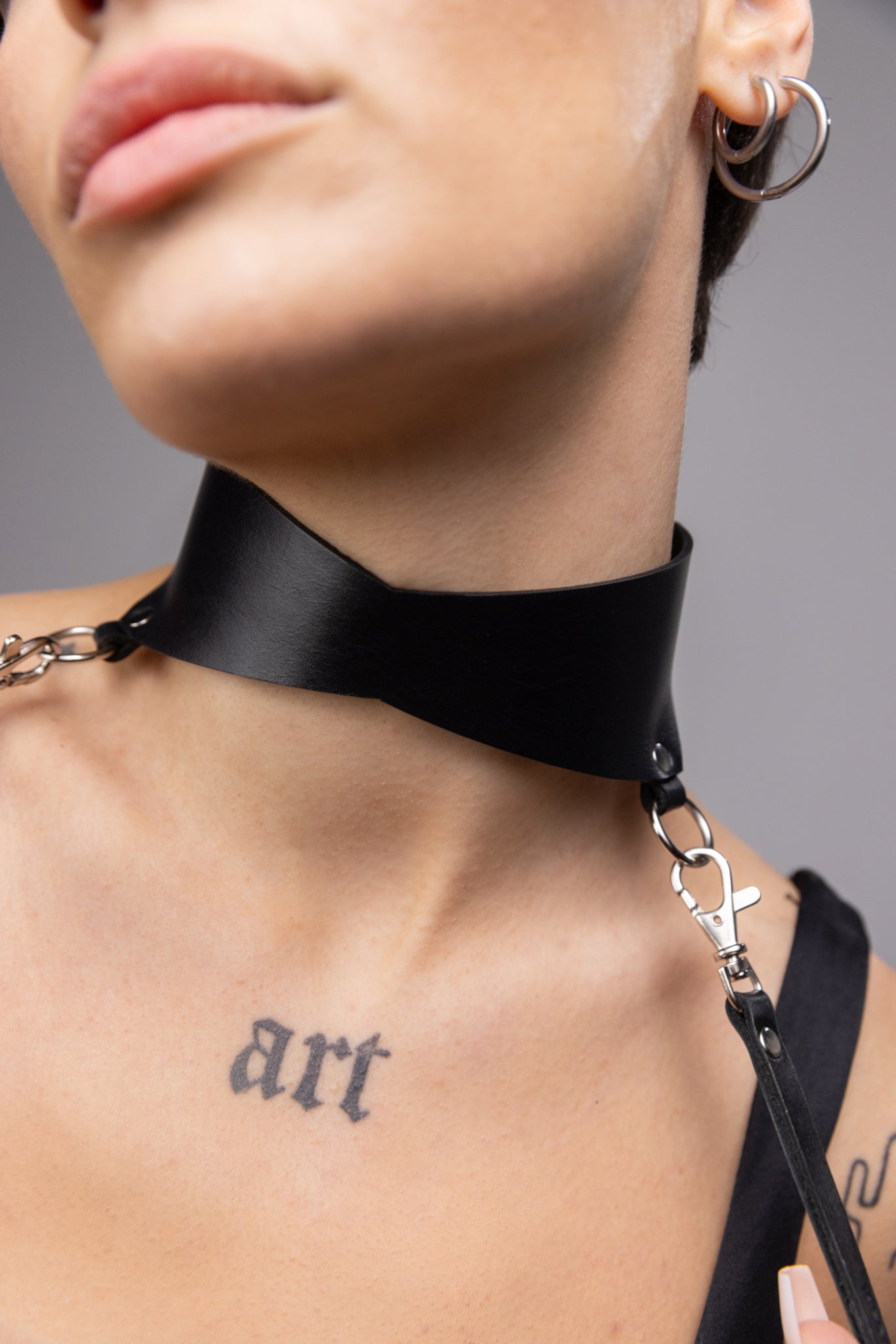 Leather Choker with Tassels